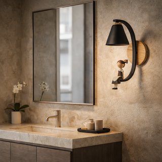 Nordic Wall Sconce – Poetic Bedroom Wall Light | Iron, Wood & Resin Design