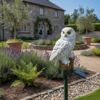 Outdoor Solar Lamp – Hand-Painted Resin Owl With Warm Glow LED Lighting