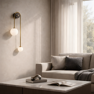 Scandinavian Wall Lamp – Glass Wall Light with Aluminium Frame & Soft Ambient Lighting