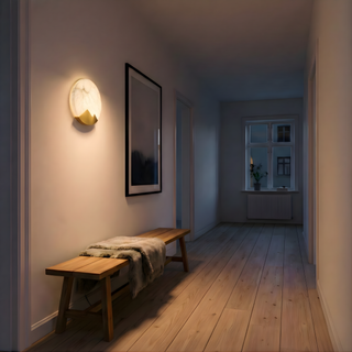 Marble Wall Sconce – Spanish Marble Lamp with Gilded Copper Light | Luxury Home Lighting