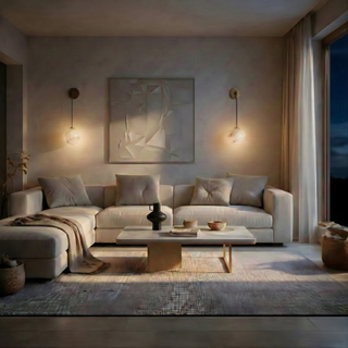 Marble Wall Lamp – Minimalist Copper Wall Light With Soft Ambient Lighting