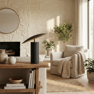 Scandinavian Table Lamp – Matte Black Adjustable Tilt Lamp with Warm Ambient Light