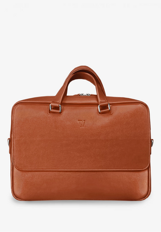 leather laptop bag durable genuine leather briefcase padded compartment lifestyle view