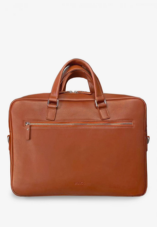 leather laptop bag durable genuine leather briefcase padded compartment top view