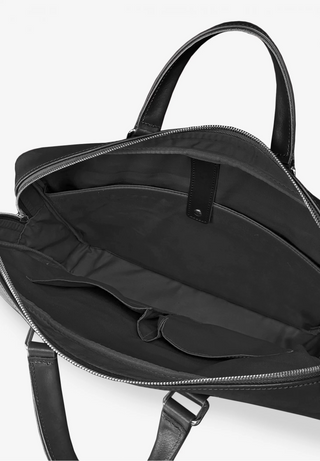 leather laptop bag durable genuine leather briefcase padded compartment side view