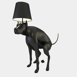 Artistic resin dog floor lamp — LED cloth lampshade design