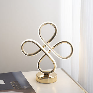 Modern golden lamp loop — elegant gold finish side angle