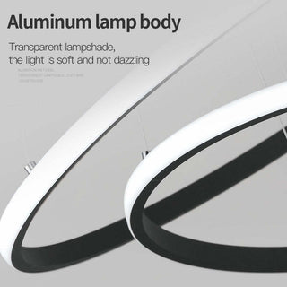 LED adjustable ring chandelier wide — modern pendant ceiling