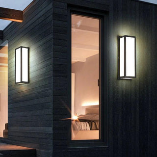 Aplique de pared fijo – Lámpara de pared exterior moderna rectangular con iluminación LED cálida