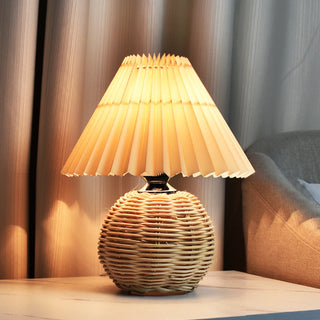 Natural bamboo lamp soft light — warm ambient bedroom setting