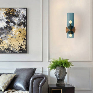Two bulb modern glass double head wall lamp — bedroom sconce