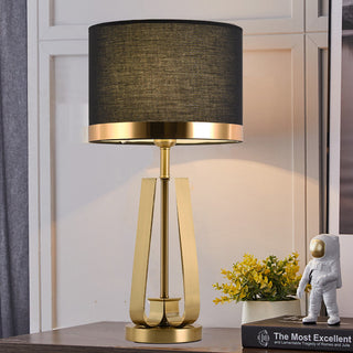 Elegant black gold lamp — brass base soft warm glow