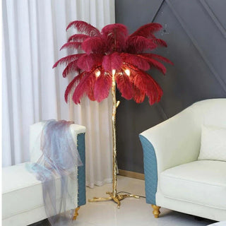 Luxury feather lamp ambient — resin maple leaf design