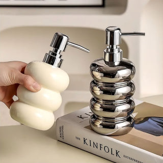 modern sleek pump design soap dispenser minimalist bathroom accessory set view