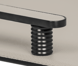aluminium composite tray pinetti venaria serving tray metal handle leather inserts lifestyle view