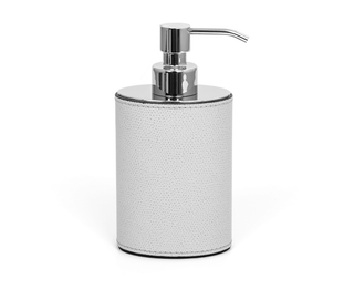 oval waterproof leather soap dispenser elegant bathroom front view