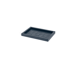 calfskin leather tray pinetti elegant embossed rectangular tray waterproof base front view