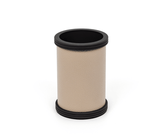 elegant brass leather designer toothbrush holder bathroom accessory detail