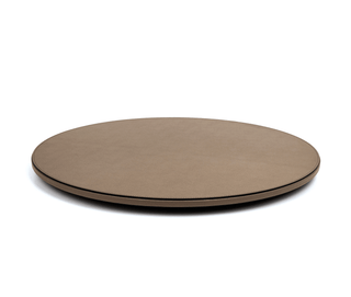 leather lazy susan pinetti revolving serving tray elegant calf leather centerpiece front view
