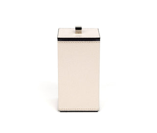 square waterproof leather bathroom set soap dispenser toothbrush holder side view