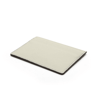 leather card holder haven minimalist ivory compact epsom pattern wallet close-up