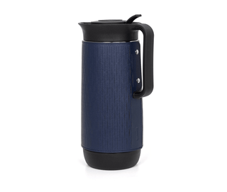 thermal carafe modern coffee pot removable leather cover glass interior angle view