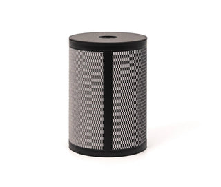 elegant recycled leather paper napkin bin office spa trash container front view