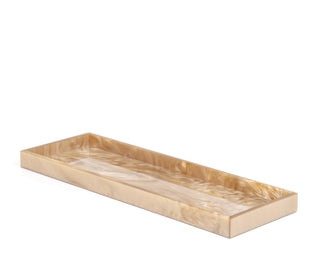 Bea elegant resin bathroom tray organizer towel essentials lifestyle view