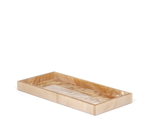 Bea elegant resin bathroom tray organizer towel essentials side view