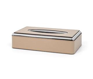 elegant leather waterproof rectangular tissue box dispenser front view