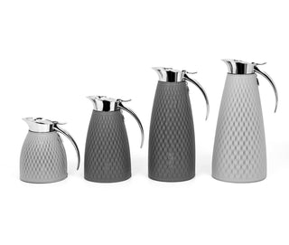 thermal carafe stainless steel insulated beverage laser cut leather design set view