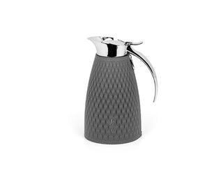 thermal carafe stainless steel insulated beverage laser cut leather design close-up