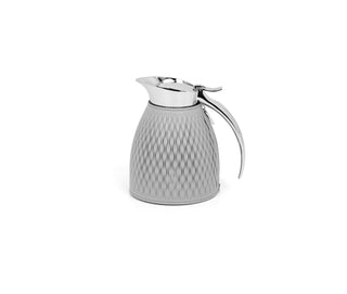 thermal carafe stainless steel insulated beverage laser cut leather design front view