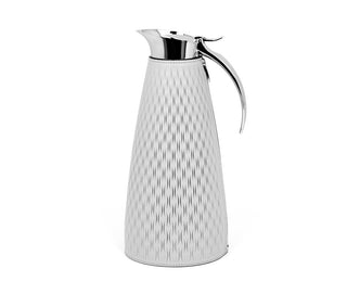 thermal carafe stainless steel insulated beverage laser cut leather design detail