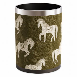 elegant leather waste basket for home
