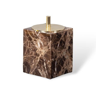 Juego de baño de mármol oscuro – Dispensador de jabón y accesorios de mármol marrón de lujo