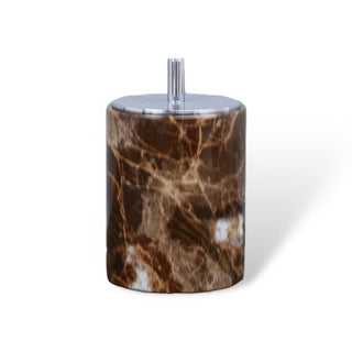 Juego de baño de mármol oscuro – Dispensador de jabón y accesorios de mármol marrón de lujo