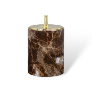 Juego de baño de mármol oscuro – Dispensador de jabón y accesorios de mármol marrón de lujo