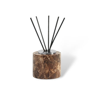 Juego de baño de mármol oscuro – Dispensador de jabón y accesorios de mármol marrón de lujo