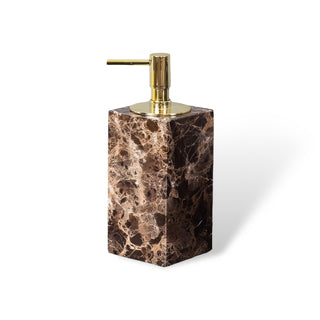 dark brown marble luxury bathroom set soap dispenser accessories lifestyle view