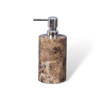 Juego de baño de mármol oscuro – Dispensador de jabón y accesorios de mármol marrón de lujo