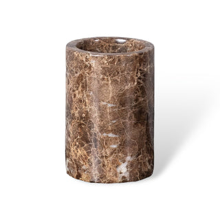Juego de baño de mármol oscuro – Dispensador de jabón y accesorios de mármol marrón de lujo