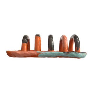 pop art ceramic modern colorful artistic bookend stand detail