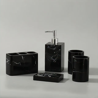 black marble bathroom set white veined luxury modern design product view