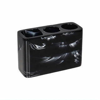 black marble bathroom set white veined luxury modern design side view