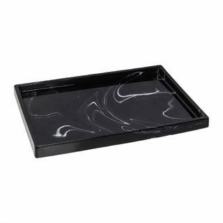 black marble bathroom set white veined luxury modern design angle view