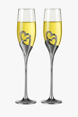 Crystal glass champagne glasses, 300 ml