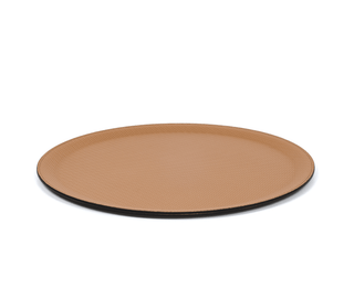 waterproof leather tray pinetti calfskin round serving tray non-slip base detail