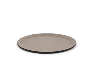 waterproof leather tray pinetti calfskin round serving tray non-slip base close-up