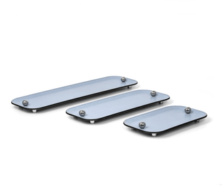 Olimpia waterproof leather bathroom tray chrome feet decorative side view
